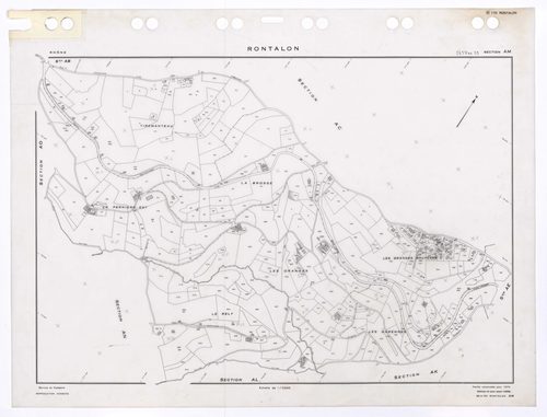 Section AM. Feuille renouvelée pour 1974. Edition à jour pour 1986.
