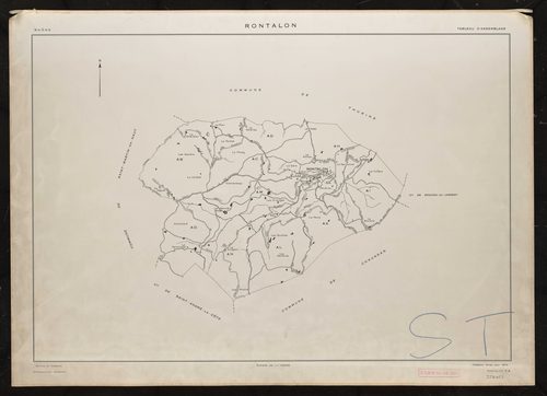 Tableau d'assemblage (TA). Cadastre révisé pour 1974.