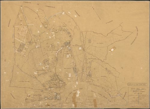 Section unique 1ère feuille (parties des anciennes sections et feuilles uniques de Sain Bel, A1 de Sourcieux-les-Mines, B2 et C1 de Savigny et unique n°5 d'Eveux). Plan révisé pour 1947.