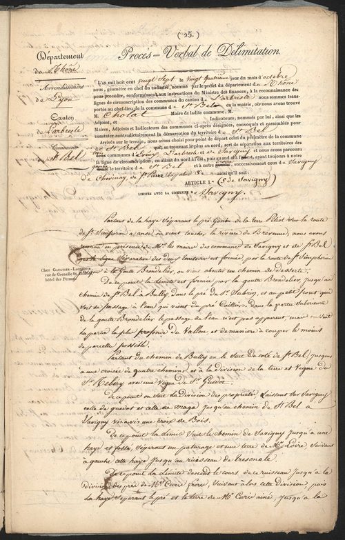 Sain-Bel, 24 octobre 1827.