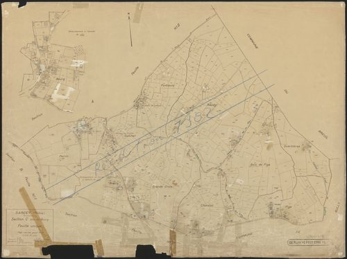 Section C dite du Bourg feuille unique. Plan révisé pour 1942. Réédition pour 1982.