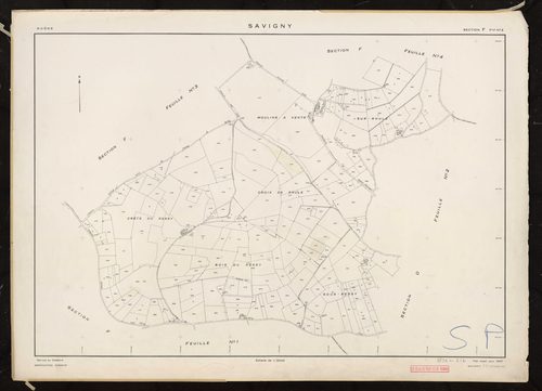 Section F feuille n°2. Feuille renouvelée pour 1953.