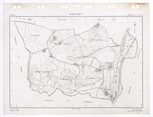 Section C feuille n°3. Feuille renouvelée pour 1953. Edition à jour pour 1986.