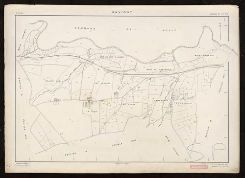 Section A feuille n°2. Plan établi pour 1953.