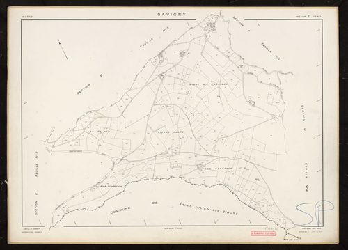 Section E feuille n°1. Feuille renouvelée pour 1953.