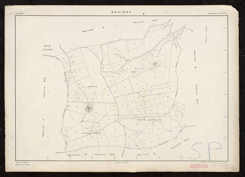 Section A feuille n°3. Plan établi pour 1953.