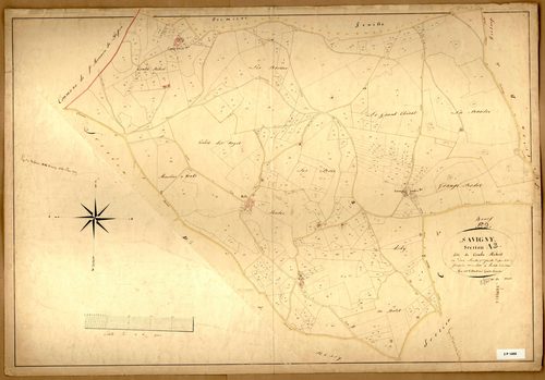 Section A dite de Comba Ribost, feuille n°2 (parcelles 125-451).
