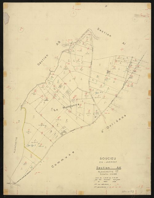 Section AK : parcelles n° 65-99. Levé effectué du 1er septembre au 7 octobre 1960 : planchette n° 17.