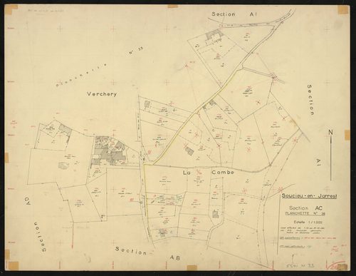 Section AC : parcelles n° 131-141, 163-165, 167-188. Levé effectué du 1er au 31 octobre 1961 : planchette n° 26.