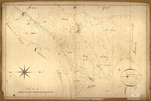 Section D dite de Prasétoux, feuille n°1 (parcelles 1-524).