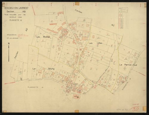 Section AB : parcelles n° 102-115, 171, 203-277, 284-286, 289. Planchette n° 32.