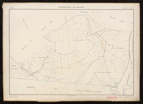 Section D feuille n°1. Plan établi pour 1953.