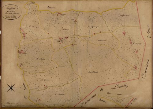 Section B dite du Bourg, feuille unique (parcelles 1- 934).