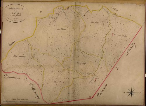 Section C dite des Landes, feuille unique (parcelles 1-669).