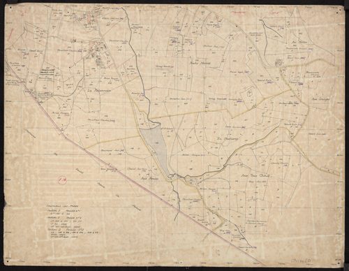 Recto : section D feuille 1 : parcelles n° 100-150. Feuille 2 : parcelles n° 329-365, 374-375. Feuille 3 : parcelles n° 556-562, 564-605, 609-613. Planchette n°14.