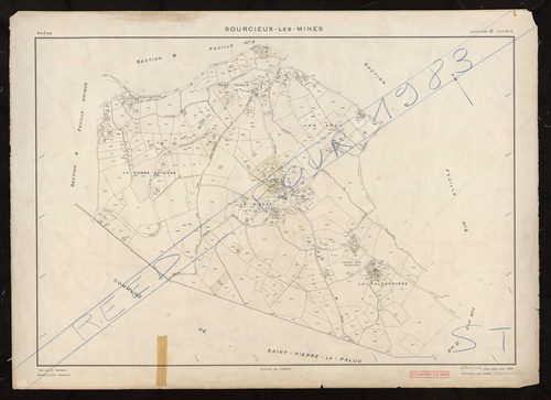 Section D feuille n°3. Plan établi pour 1953. Réédition pour 1983.