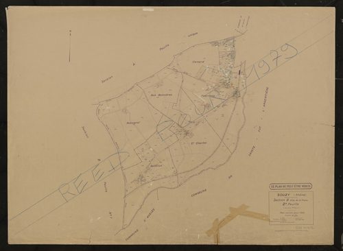 Section B dite de la Plaine, 2e feuille (ancienne 1ère feuille). Plan révisé pour 1935. Réédité pour 1979.