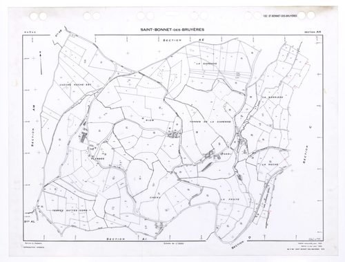 Section AH. Feuille renouvelée pour 1962. Edition à jour pour 1985.