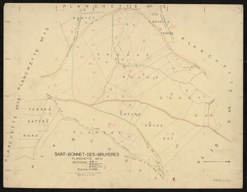 Sections AB, AH, AM. Levé effectué en mai 1958 : planchette n°11.