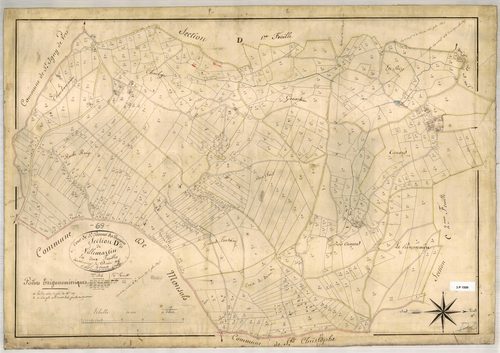 Section D dite de Villemartin, feuille n°2 (parcelles 605-1273).