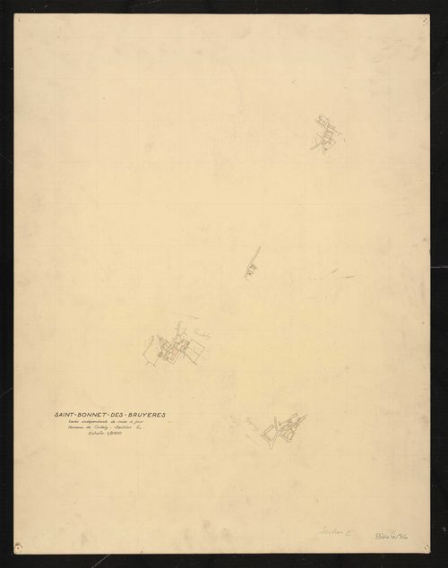Verso : section E feuille unique, hameau de Curtely. Levés indépendants de mise à jour.