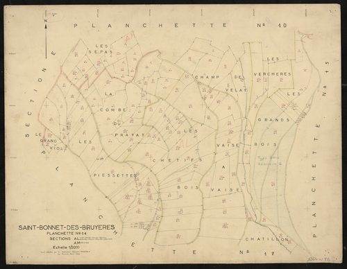 Sections AL, AM. Levé effectué en février-mars 1959 : planchette n°14.