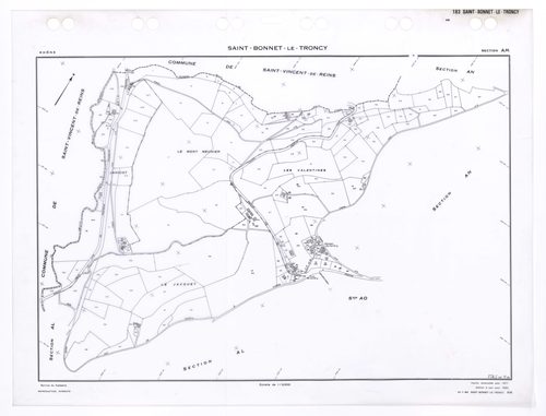 Section AM. Feuille renouvelée pour 1971. Edition à jour pour 1983.