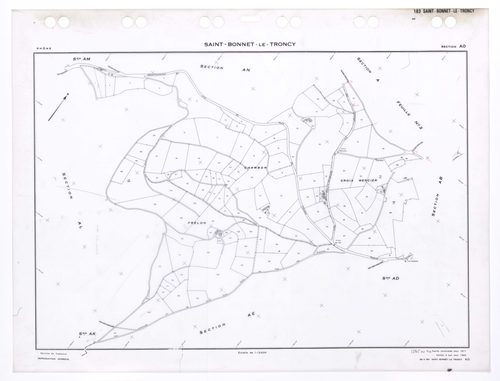 Section AO. Feuille renouvelée pour 1971. Edition à jour pour 1983.