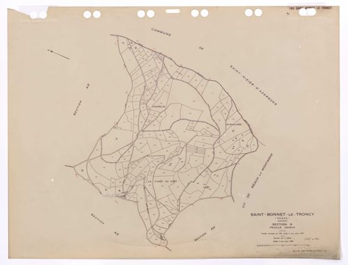 Section G feuille unique. Feuille dressée en 1811 mise à jour pour 1971. Edition à jour pour 1983.