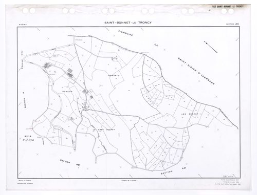 Section AC. Feuille renouvelée pour 1971. Edition à jour pour 1983.