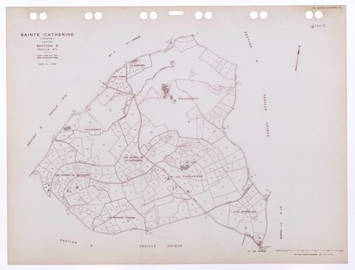 Section E feuille n°1. Feuille révisée pour 1954. Edition à jour pour 1985.