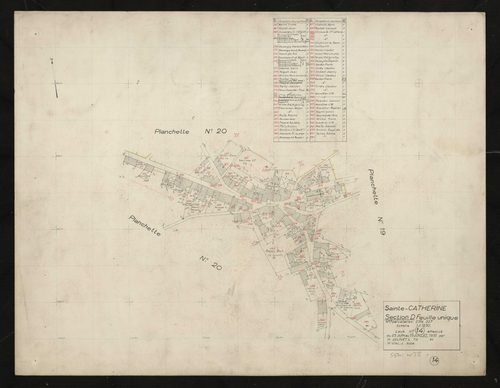 Section D feuille unique : parcelles 251-337. Levé n°14 effectué du 25 juin au 13 juillet 1951.