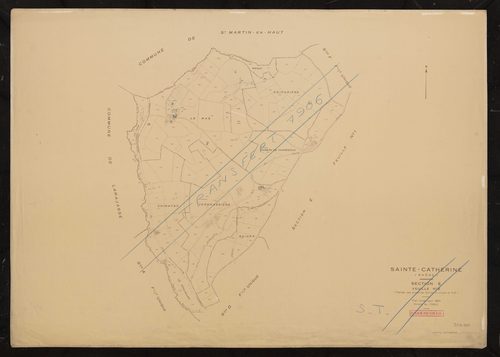 Section E feuille n°2 (parties des anciennes feuilles A unique et H2). Plan révisé pour 1954.