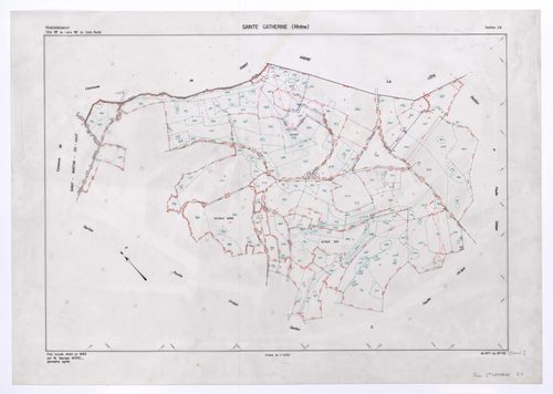 Plans minutes (couleur) : documents préparatoires. Section ZA.