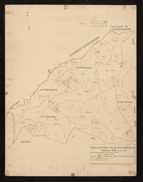 Section AB partie Ouest : parcelles n°1-18, 23, 72-85. Levé n° 20 effectué du 31 août au 13 septembre 1959.