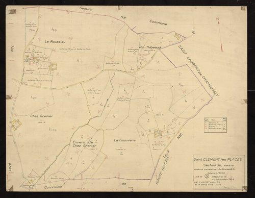 Section AL partie Est : parcelles n°18-39, 44-48, 51. Levé n°5 effectué du 15 au 28 octobre 1958.