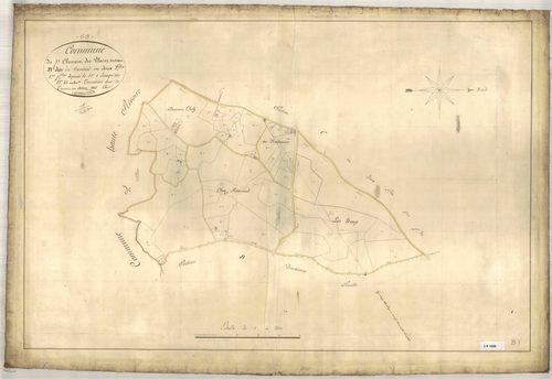 Section B dite du Roussiaud, feuille n°1 (parcelles 1-83).