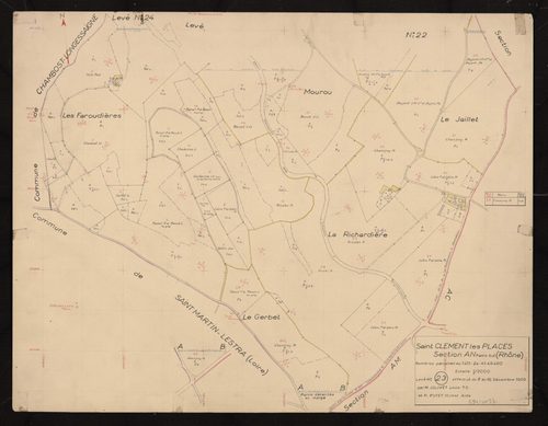 Section AN partie Sud : parcelles n°1-15, 24, 41, 49-60. Levé n°23 effectué du 8 au 16 décembre 1959.