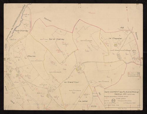 Section AN partie Nord : parcelles n°2, 15-28, 32-50. Levé n°22 effectué du 15 novembre au 7 décembre 1959.