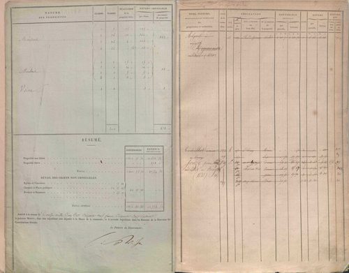 État de sections et matrice des propriétés foncières.