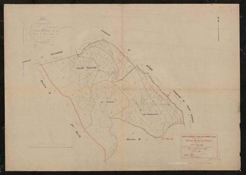 Section B dite de la Tuilerie 1ère feuille (partie de l'ancienne 1ère feuille et ancienne 2e feuille). Plan révisé pour 1940.