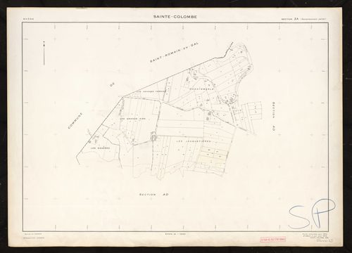 Section ZA remembrement partiel. Feuille renouvellée pour 1970. 2e édition à jour pour 1972.