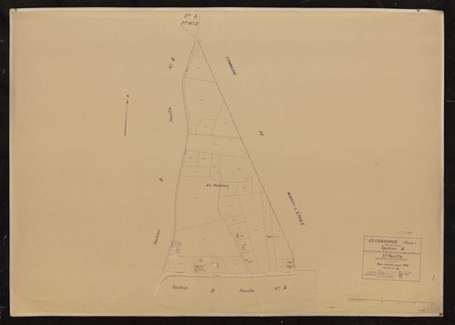 Section A (ancienne section B de la commune de Marcy-Sainte-Consorce) 5e feuille (partie de l'ancienne 2e feuille). Plan révisé pour 1933.