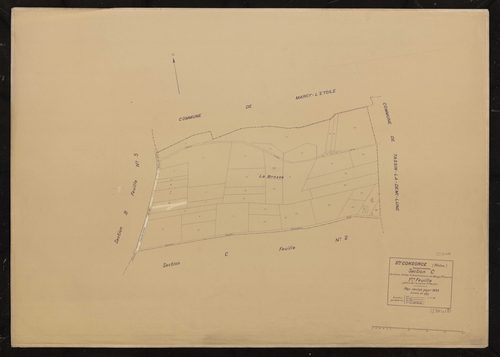 Section C (ancienne section D de la commune de Marcy-Sainte-Consorce) 1ère feuille (partie de l'ancienne 1ère feuille). Plan révisé pour 1933.