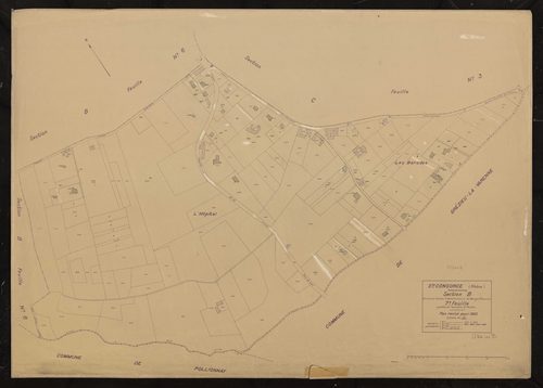 Section B (ancienne section C de la commune de Marcy-Sainte-Consorce) 7e feuille (partie de l'ancienne 2e feuille). Plan révisé pour 1933.