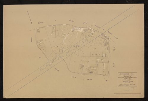 Section B (ancienne section C de la commune de Marcy et de Sainte-Consorce, 2e feuille (partie de l'ancienne 1ère feuille). Plan révisé pour 1933. Réédité pour 1977.