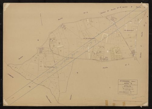 Section B (ancienne section C de la commune de Marcy et de Sainte-Consorce, 6e feuille (partie de l'ancienne 2e feuille). Plan révisé pour 1933. Réédité pour 1977.
