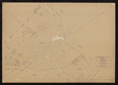 Section B (ancienne section C de la commune de Marcy et de Sainte-Consorce, 4e feuille (partie de l'ancienne 1ère feuille). Plan révisé pour 1933. Réédité pour 1977.