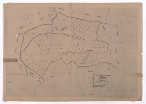 Section B 1ère feuille (partie de l'ancienne feuille unique). Plan révisé pour 1933.