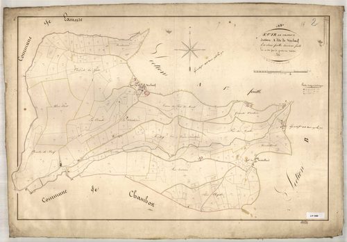 Section A dite de Vers-Boeuf, feuille n°2 (parcelles 356-638).